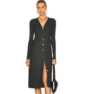 ENZA COSTA Coste Flare Cardigan Dress Button Down Ribbed Knit Super Soft REVOLVE